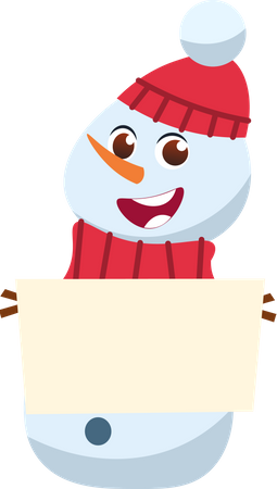 Bonhomme de neige avec des pancartes  Illustration