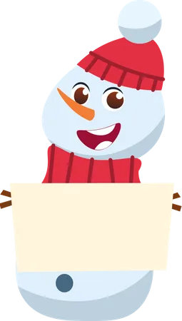 Bonhomme de neige avec des pancartes  Illustration