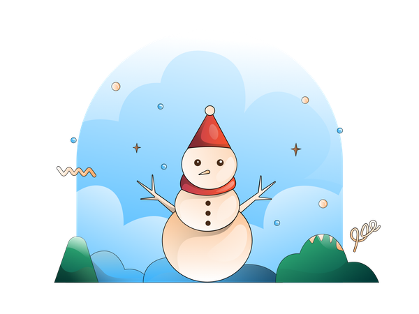 Bonhomme de neige de Noël  Illustration