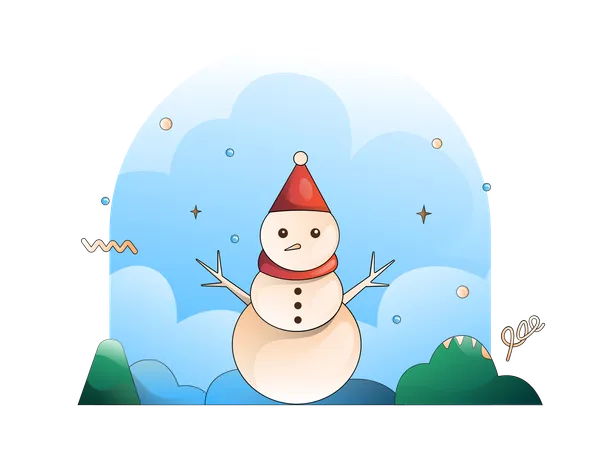 Bonhomme de neige de Noël  Illustration