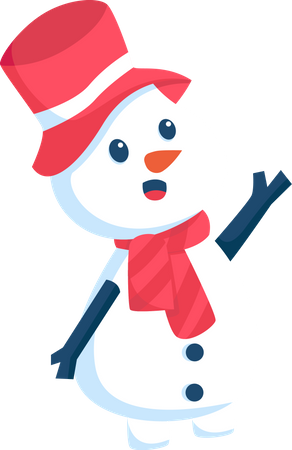 Bonhomme de neige de Noël avec chapeau  Illustration