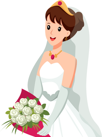 Bonita novia en la boda  Ilustración