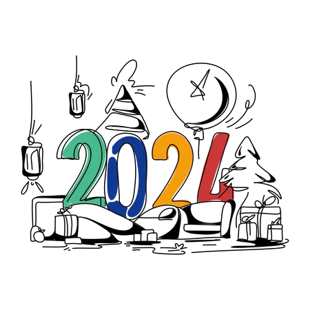 Bonne année 2024  Illustration