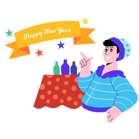 Bonne année célébration  Illustration