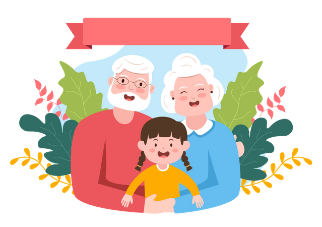 Bonne fête des grands-parents  Illustration