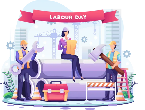 Joyeuse fête du Travail  Illustration