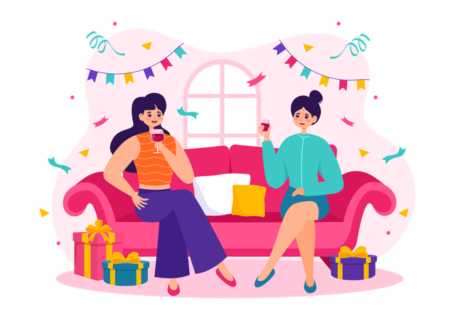 Bonne fête Galentine  Illustration