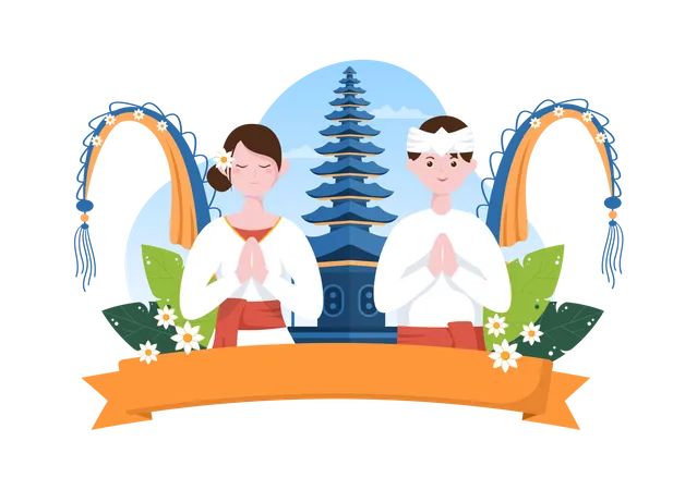 Bonne fête de Nyepi  Illustration