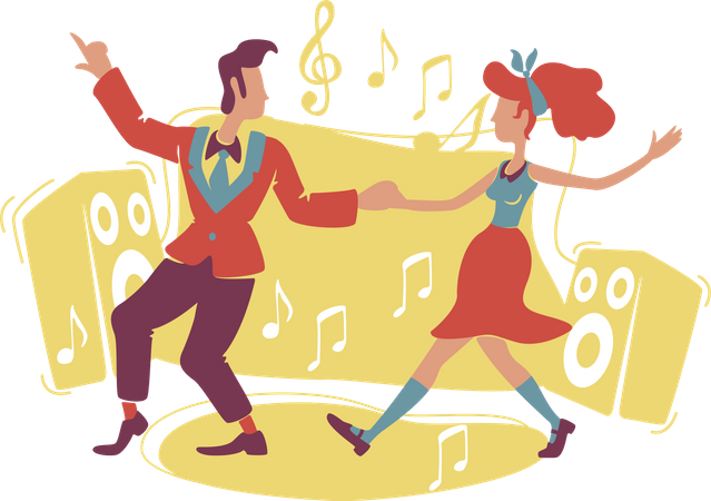 Boogie woogie dancing  Illustration