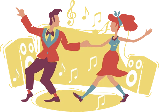 Boogie woogie dancing  Illustration