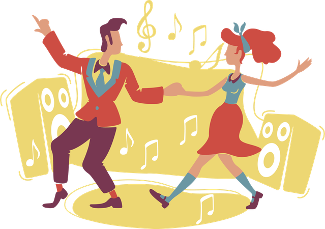 Boogie woogie dancing  Illustration