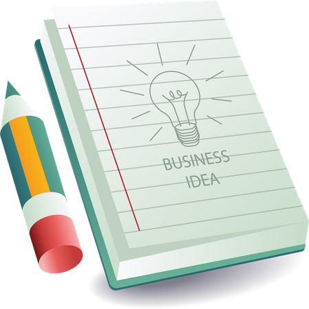 Book about business development ideas  Illustration