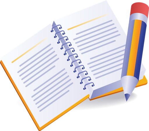 Book and pencil symbol of student education  Illustration