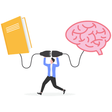 Book charging brain  Illustration