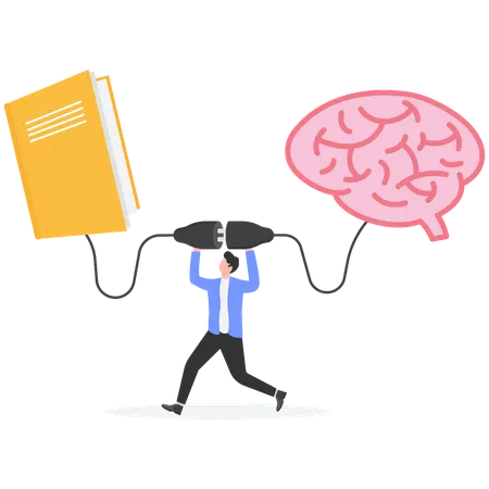 Book charging brain  Illustration