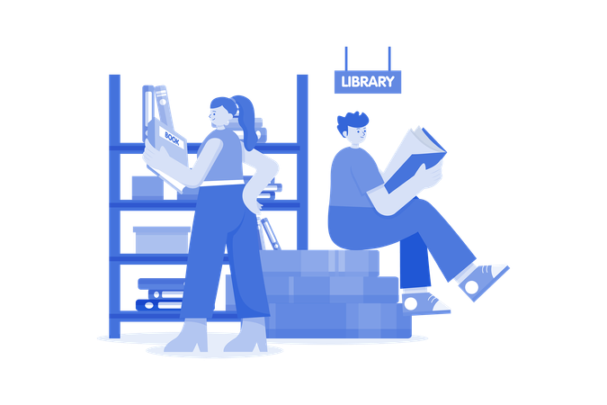Book Library  Illustration