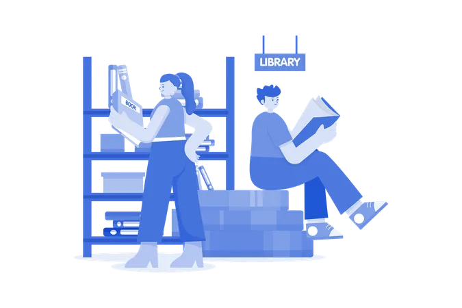 Book Library  Illustration