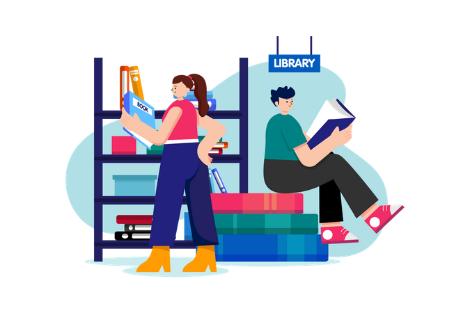 Book Library Illustration