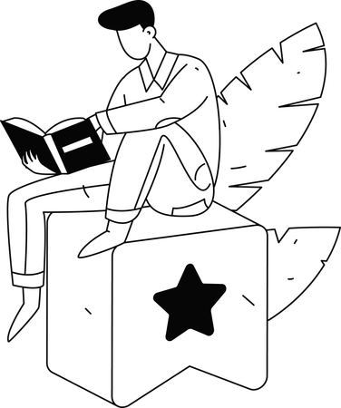 Book lover reading book  Illustration