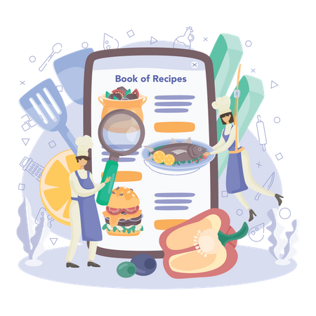 Book of Food Recipes Illustration
