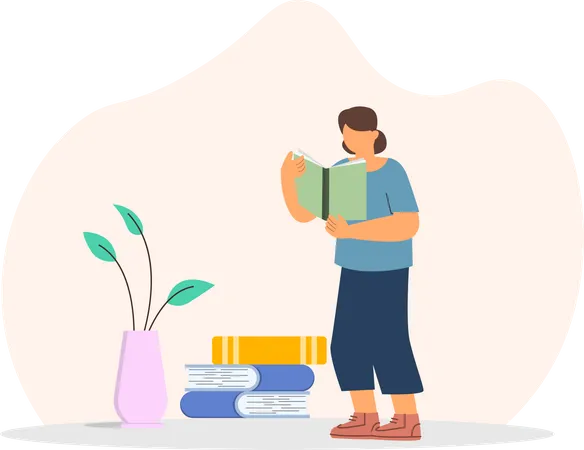 Book Reader  Illustration