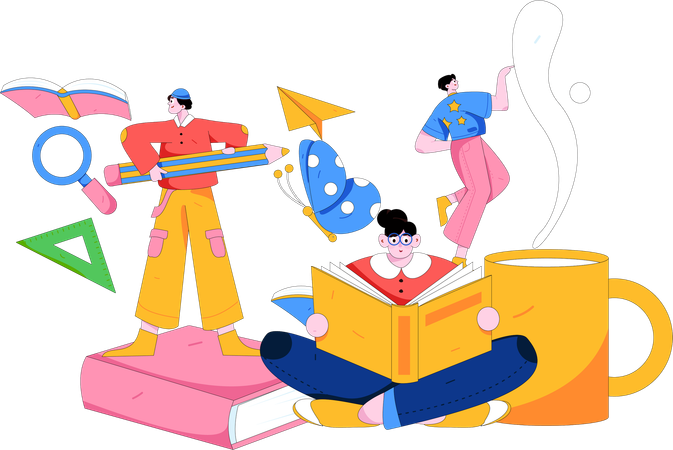 Book readers  Illustration