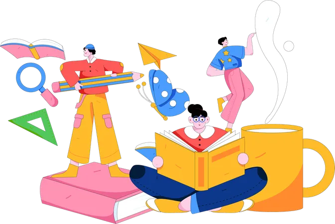 Book readers  Illustration