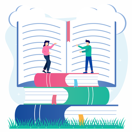 Book readers  Illustration