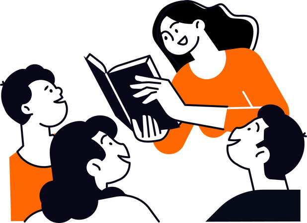 Book Reading Club  Illustration