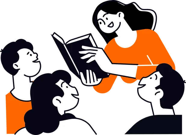 Book Reading Club  Illustration