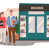 illustration for book shopping store