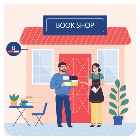 Book Shopping Store Illustration