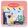 illustration book shopping store