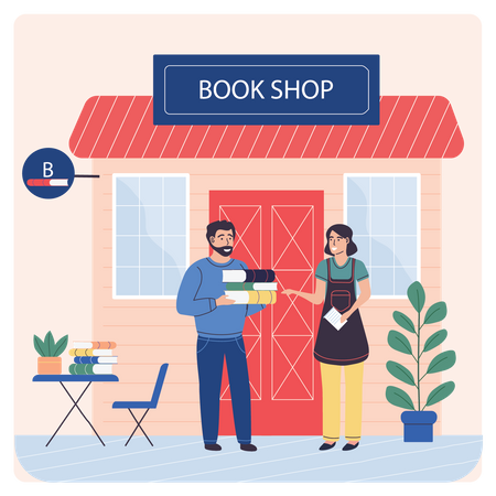 Book Shopping Store  Illustration