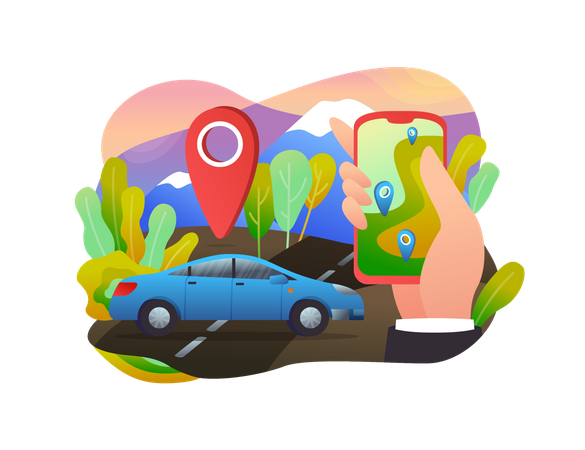 Book Taxi Online  Illustration