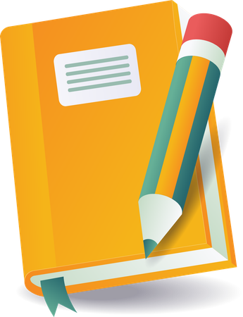 Book with pencil of school education  Illustration