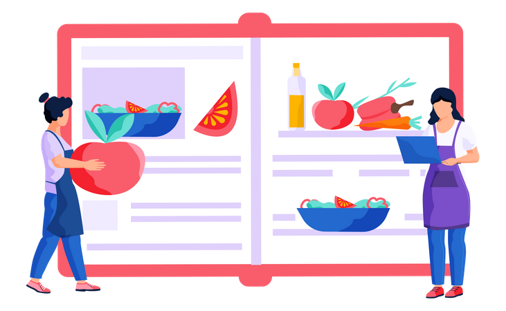 Book with recipes  일러스트레이션