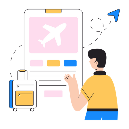 Booking plane ticket  Illustration