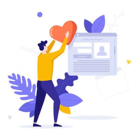 Bookmarking favorite website  Illustration