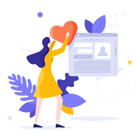 Bookmarking favorite website  Illustration