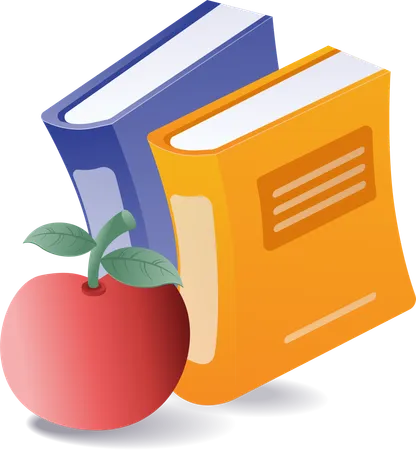 Books and apples symbols of smart students  Illustration