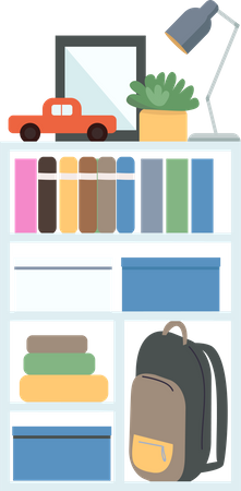 Bookshelves  Illustration