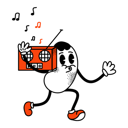 Boombox auf der Schulter  Illustration