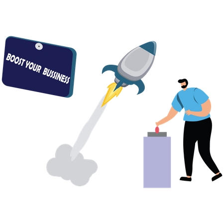 Boost up business growth  Illustration