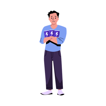 Bored worker needs life power emotional burnout and low vitality  Illustration