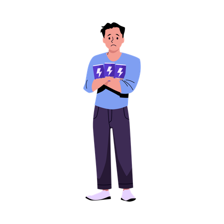 Bored worker needs life power emotional burnout and low vitality  Illustration