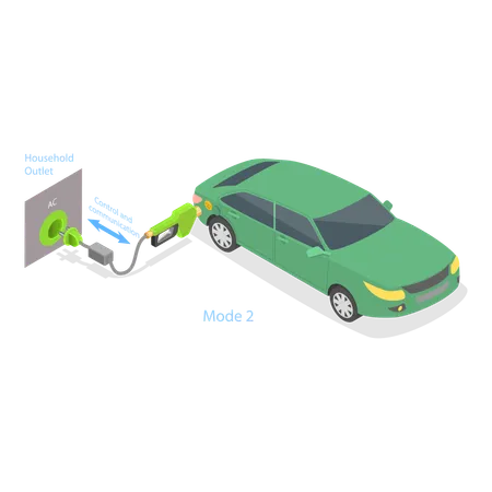 Borne de recharge pour voiture électrique  Illustration