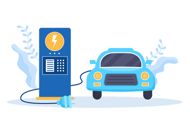 Borne de recharge pour voiture électrique  Illustration