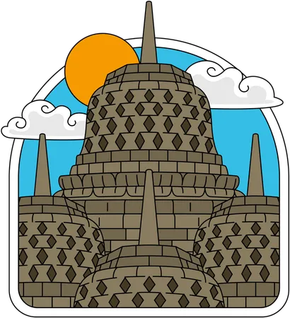 Borobudur Temple Landmark  Illustration