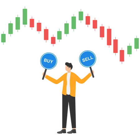 Börse kaufen oder verkaufen  Illustration